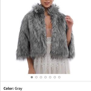 Faux Fur Shawls Cape and Wrap